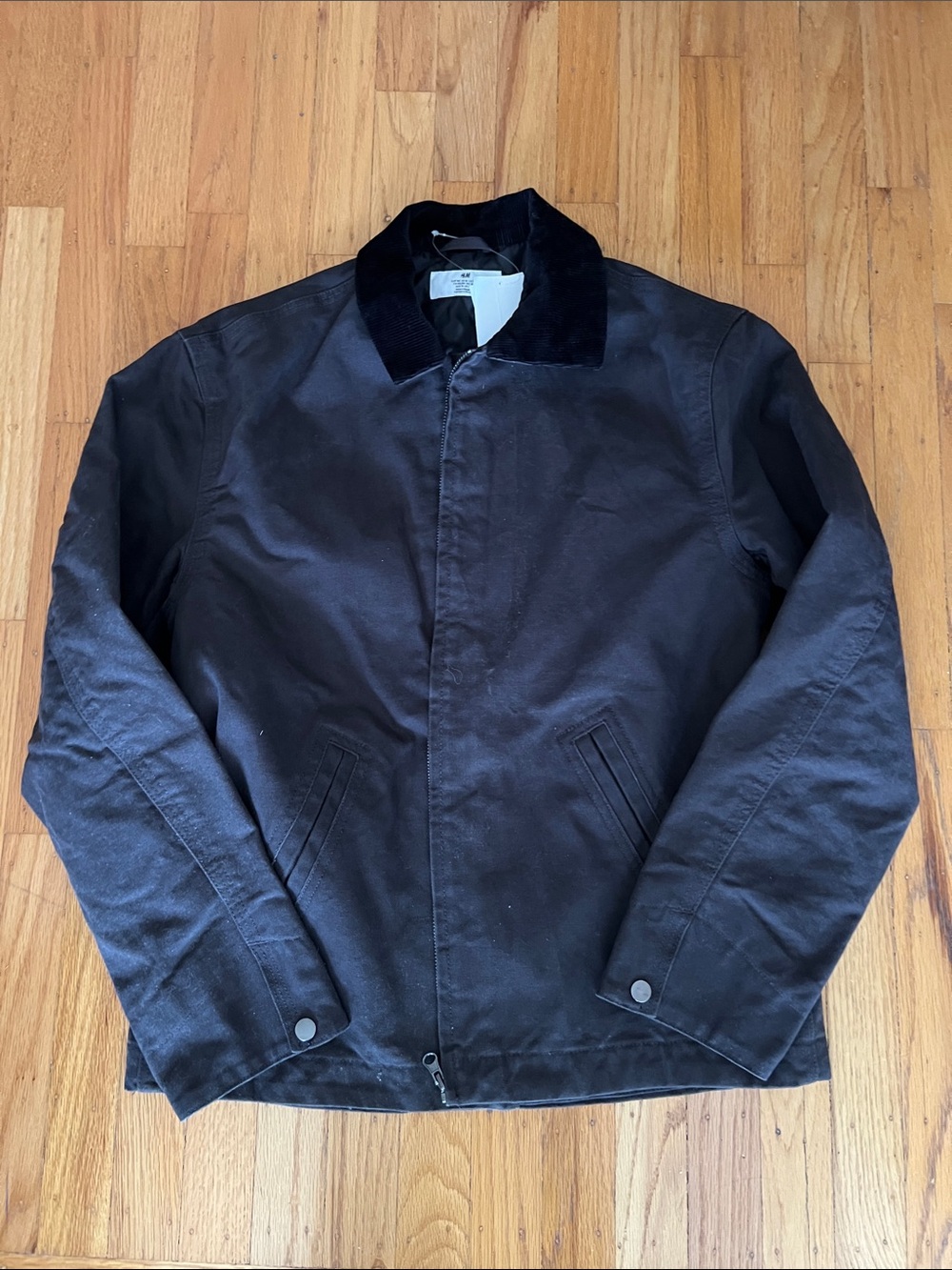 BNWT! H&M Black barn jacket contrasting collar canvas